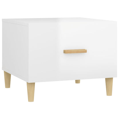 vidaXL Couchtisch Hochglanz-Weiß 50x50x40 cm Holzwerkstoff