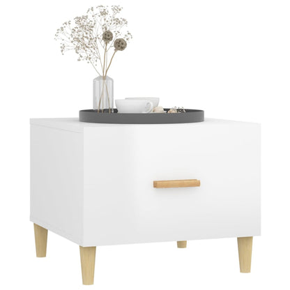 vidaXL Couchtisch Hochglanz-Weiß 50x50x40 cm Holzwerkstoff