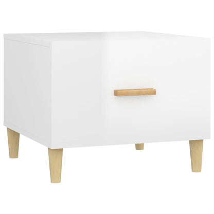 vidaXL Tables basses 2 pcs Blanc brillant 50x50x40 cm Bois d'ingénierie