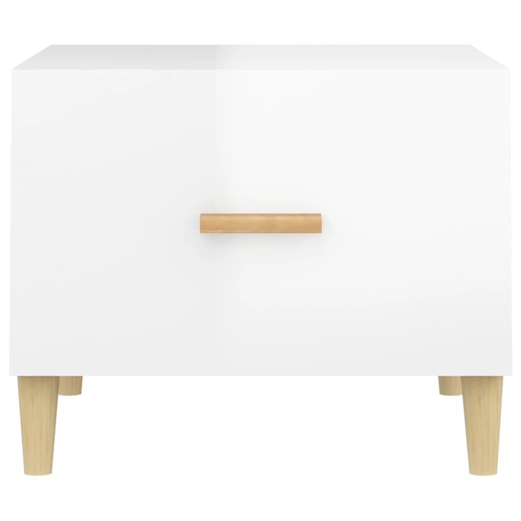 vidaXL Tables basses 2 pcs Blanc brillant 50x50x40 cm Bois d'ingénierie