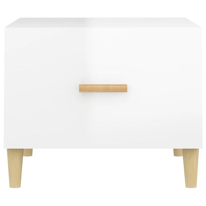 vidaXL Tables basses 2 pcs Blanc brillant 50x50x40 cm Bois d'ingénierie