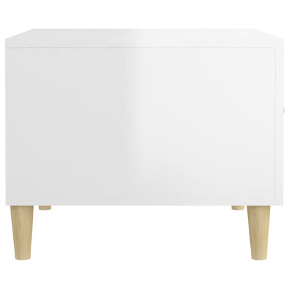 vidaXL Tables basses 2 pcs Blanc brillant 50x50x40 cm Bois d'ingénierie
