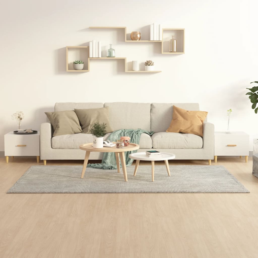 vidaXL Tables basses 2 pcs Blanc brillant 50x50x40 cm Bois d'ingénierie