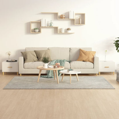vidaXL Tables basses 2 pcs Blanc brillant 50x50x40 cm Bois d'ingénierie