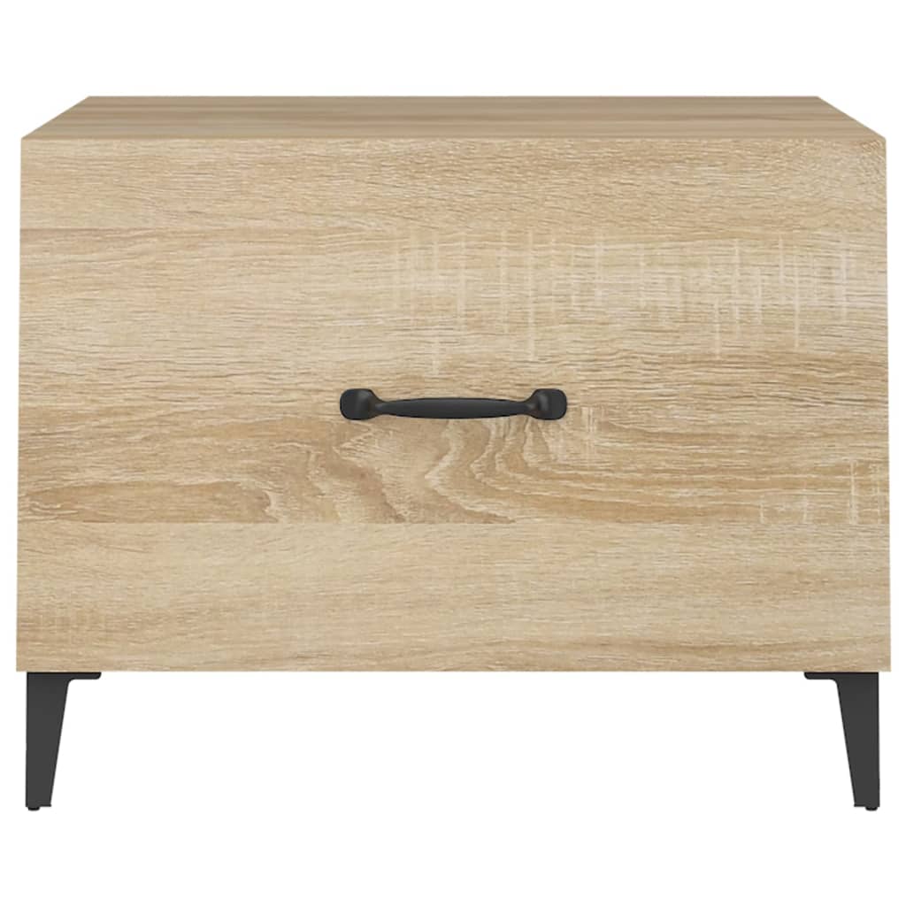 vidaXL Couchtische mit Metallbeinen 2 Stk. Sonoma-Eiche 50x50x40 cm