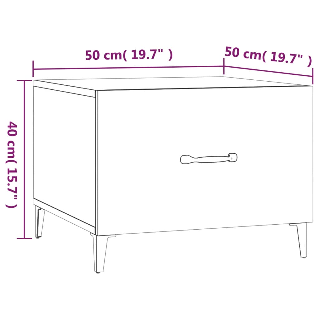 vidaXL Couchtisch mit Metallbeinen Betongrau 50x50x40 cm