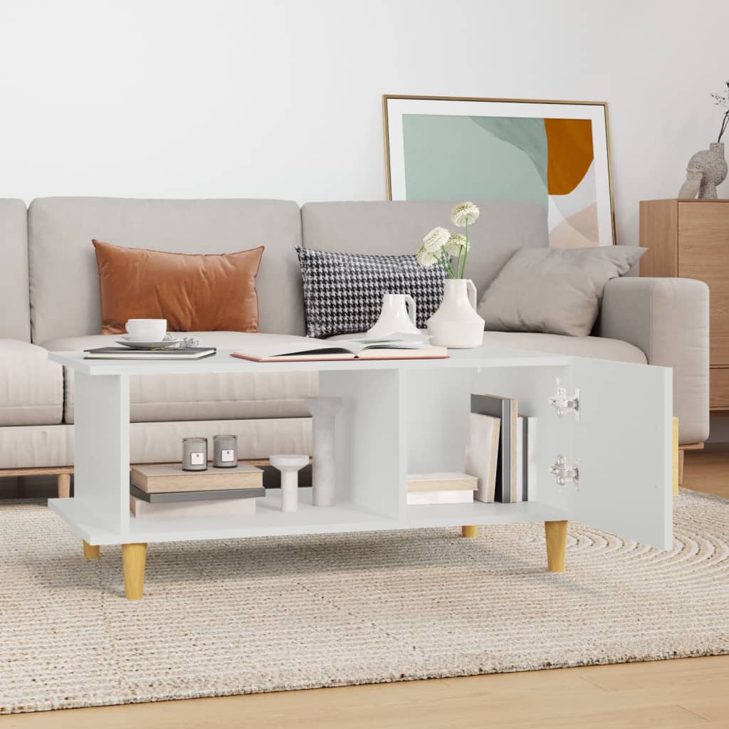 vidaXL Table basse Blanc 90x50x40 cm Bois d'ingénierie