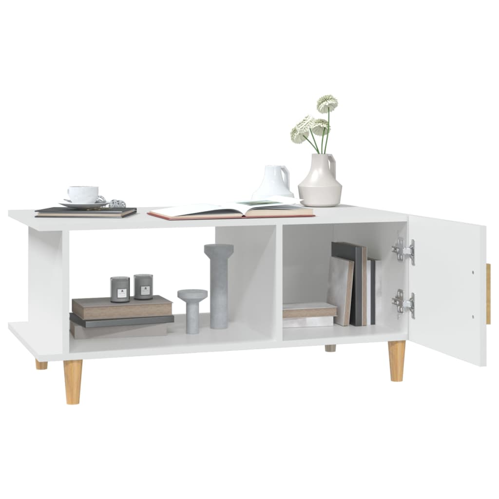 vidaXL Table basse Blanc 90x50x40 cm Bois d'ingénierie
