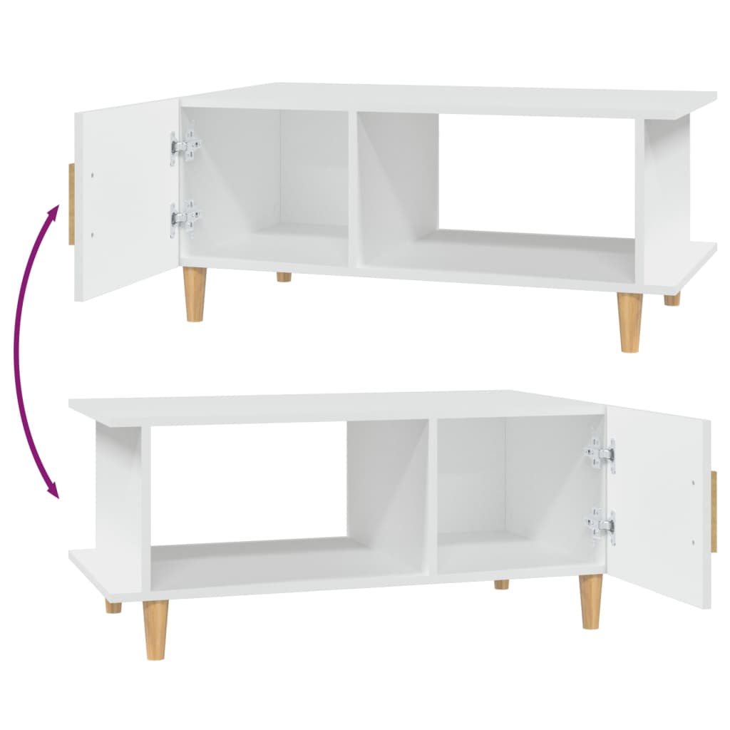 vidaXL Table basse Blanc 90x50x40 cm Bois d'ingénierie