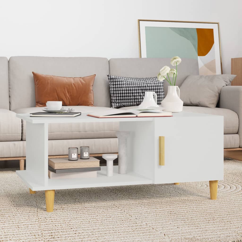 vidaXL Table basse Blanc 90x50x40 cm Bois d'ingénierie