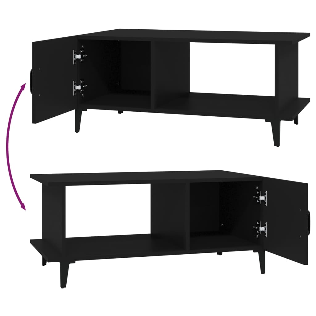 vidaXL Couchtisch Schwarz 90x50x40 cm Holzwerkstoff