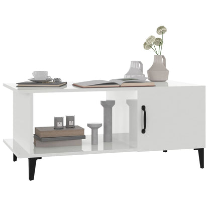 vidaXL Couchtisch Hochglanz-Weiß 90x50x40 cm Holzwerkstoff