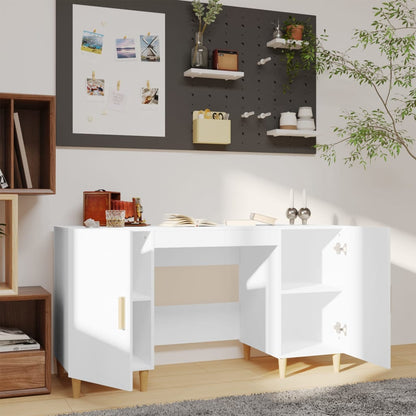 vidaXL Bureau blanc 140x50x75 cm en bois d'ingénierie
