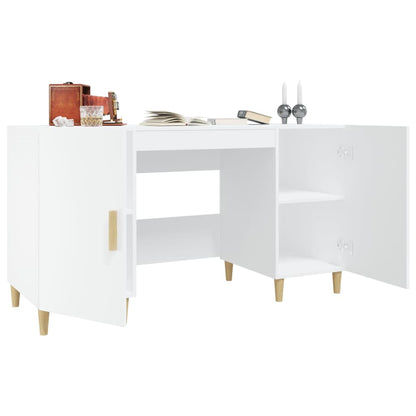 vidaXL Bureau blanc 140x50x75 cm en bois d'ingénierie