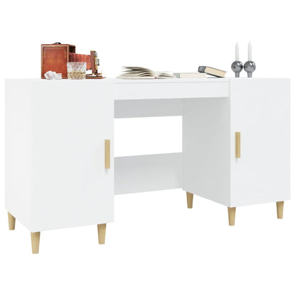 vidaXL Bureau blanc 140x50x75 cm en bois d'ingénierie
