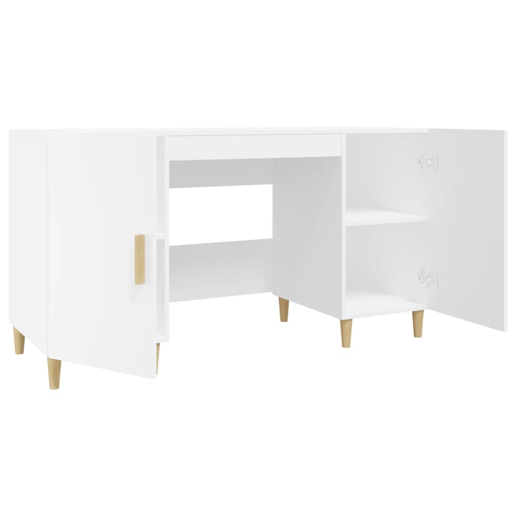 vidaXL Bureau blanc 140x50x75 cm en bois d'ingénierie