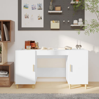 vidaXL Bureau blanc 140x50x75 cm en bois d'ingénierie