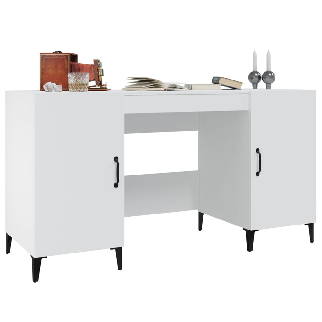vidaXL Schreibtisch Weiß 140x50x75 cm Holzwerkstoff