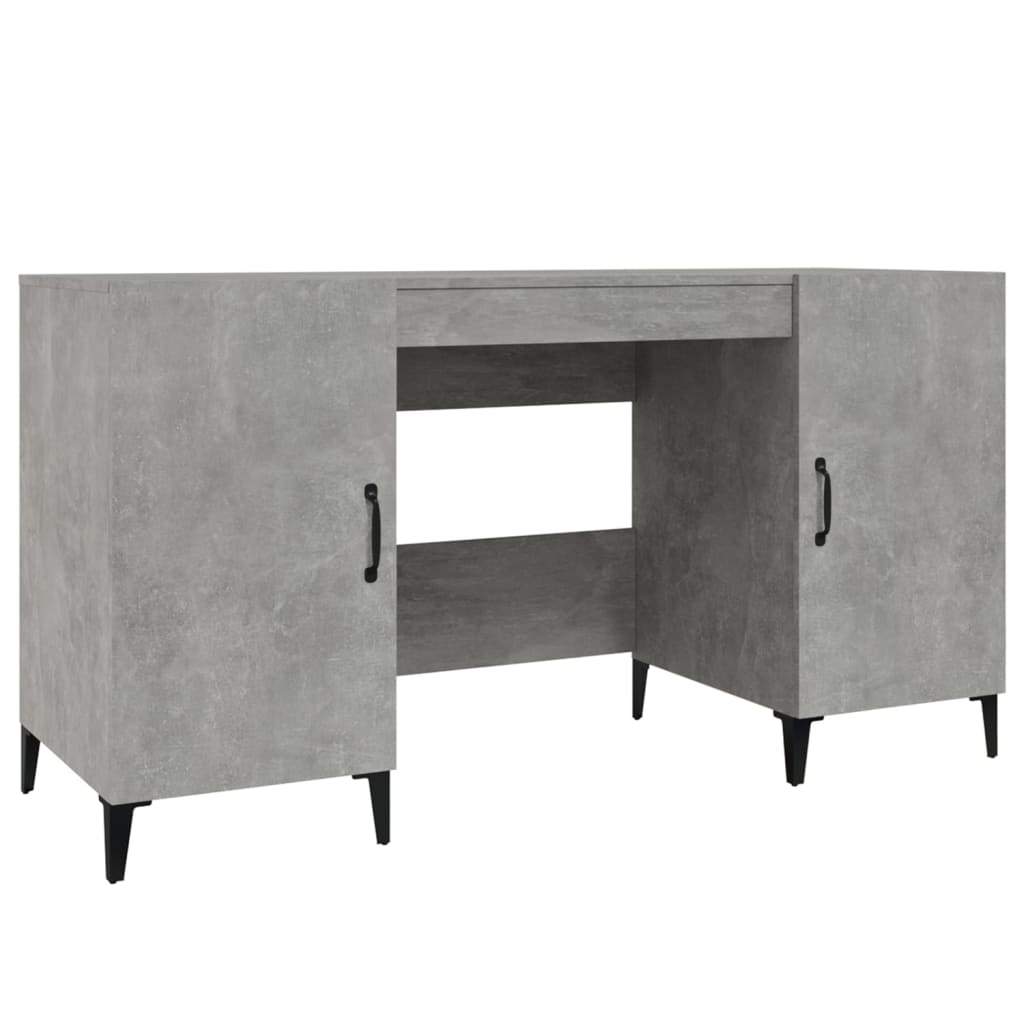 vidaXL Bureau gris béton 140x50x75 cm Aggloméré