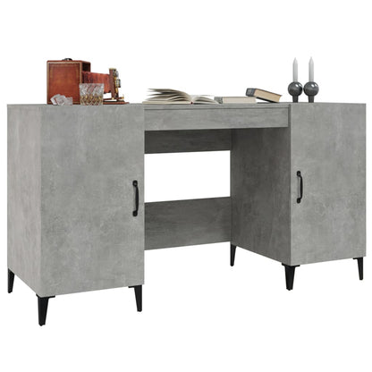 vidaXL Bureau gris béton 140x50x75 cm Aggloméré