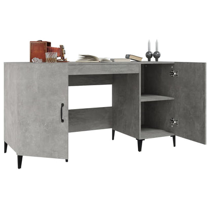 vidaXL Bureau gris béton 140x50x75 cm Aggloméré