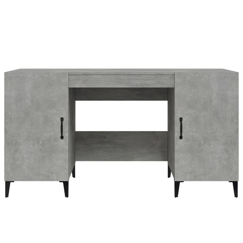 vidaXL Bureau gris béton 140x50x75 cm Aggloméré