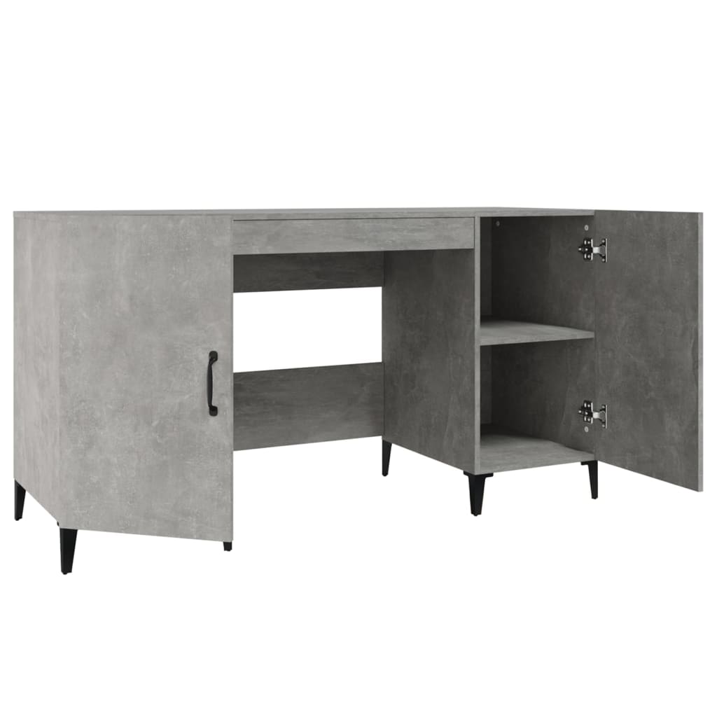 vidaXL Bureau gris béton 140x50x75 cm Aggloméré