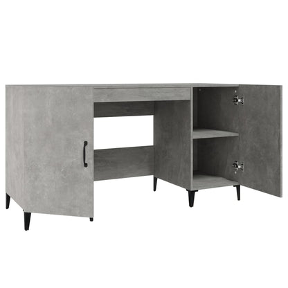 vidaXL Bureau gris béton 140x50x75 cm Aggloméré