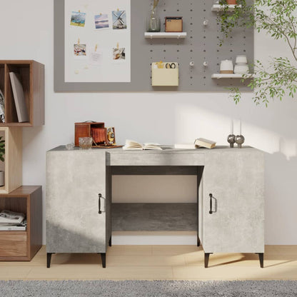 vidaXL Bureau gris béton 140x50x75 cm Aggloméré