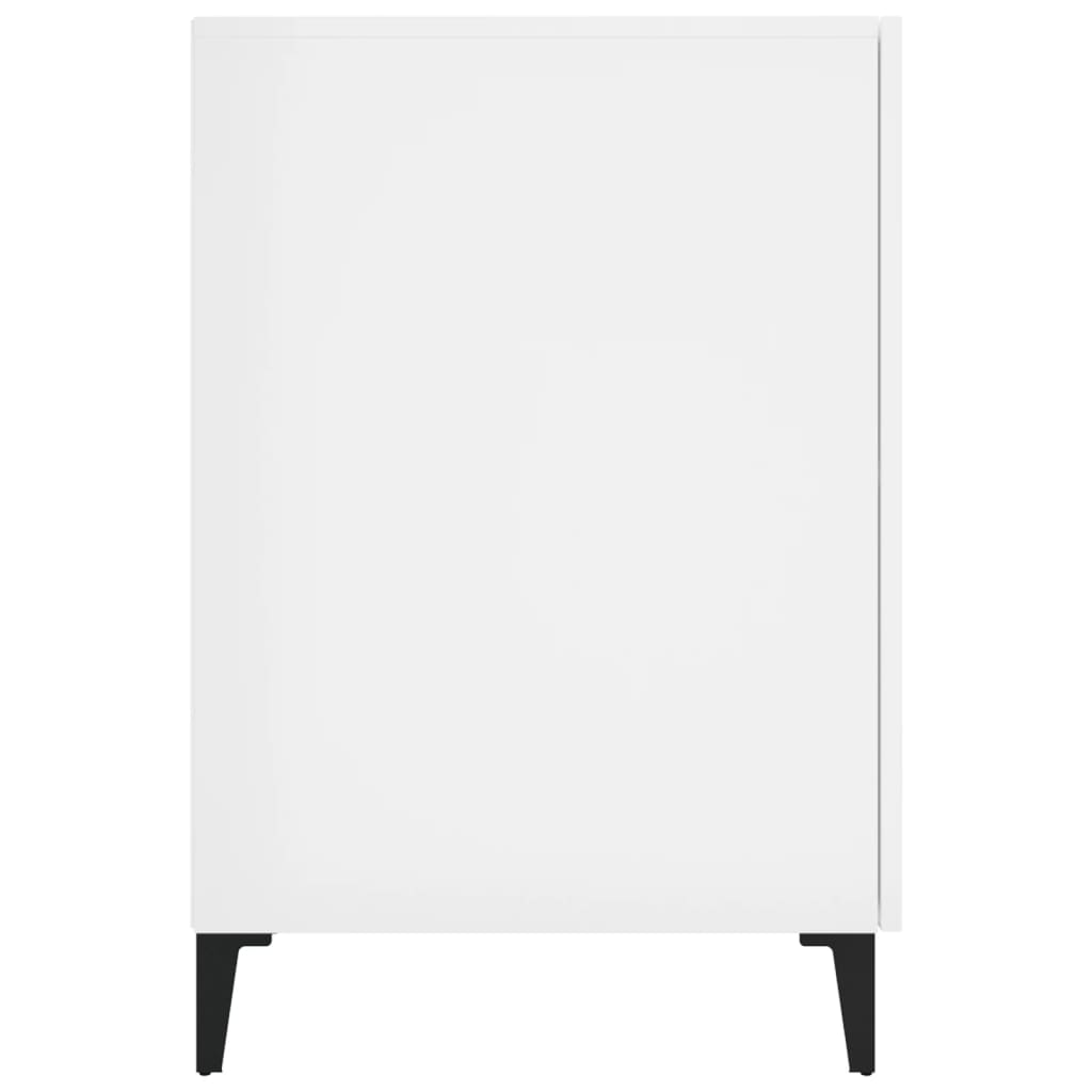 vidaXL Bureau blanc brillant 140x50x75 cm en bois d'ingénierie