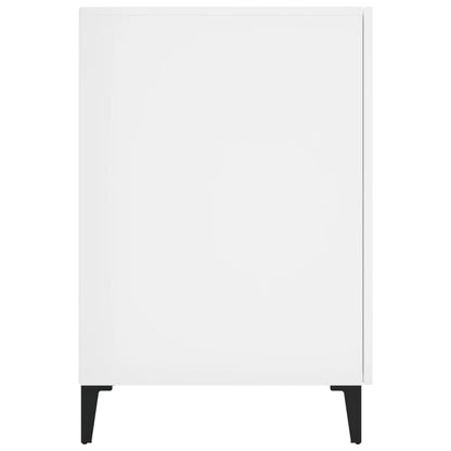 vidaXL Bureau blanc brillant 140x50x75 cm en bois d'ingénierie