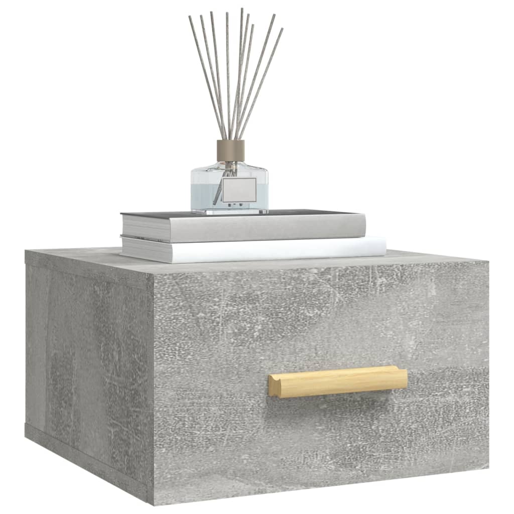 vidaXL Wand-Nachttische 2 Stk. Betongrau 35x35x20 cm