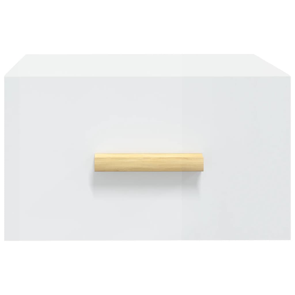 vidaXL Wand-Nachttische 2 Stk. Hochglanz-Weiß 35x35x20 cm