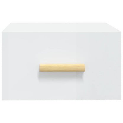 vidaXL Wand-Nachttische 2 Stk. Hochglanz-Weiß 35x35x20 cm