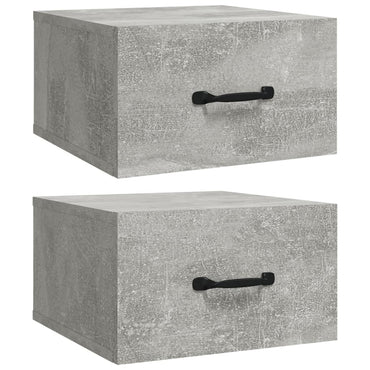 vidaXL Wand-Nachttische 2 Stk. Betongrau 35x35x20 cm