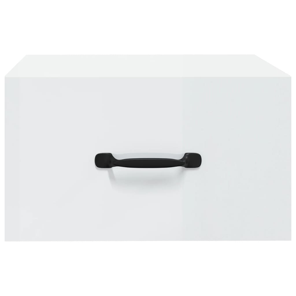 vidaXL Wand-Nachttisch Hochglanz-Weiß 35x35x20 cm