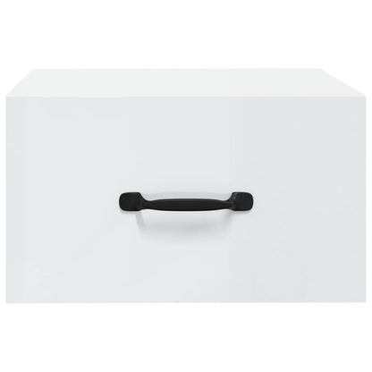 vidaXL Wand-Nachttisch Hochglanz-Weiß 35x35x20 cm