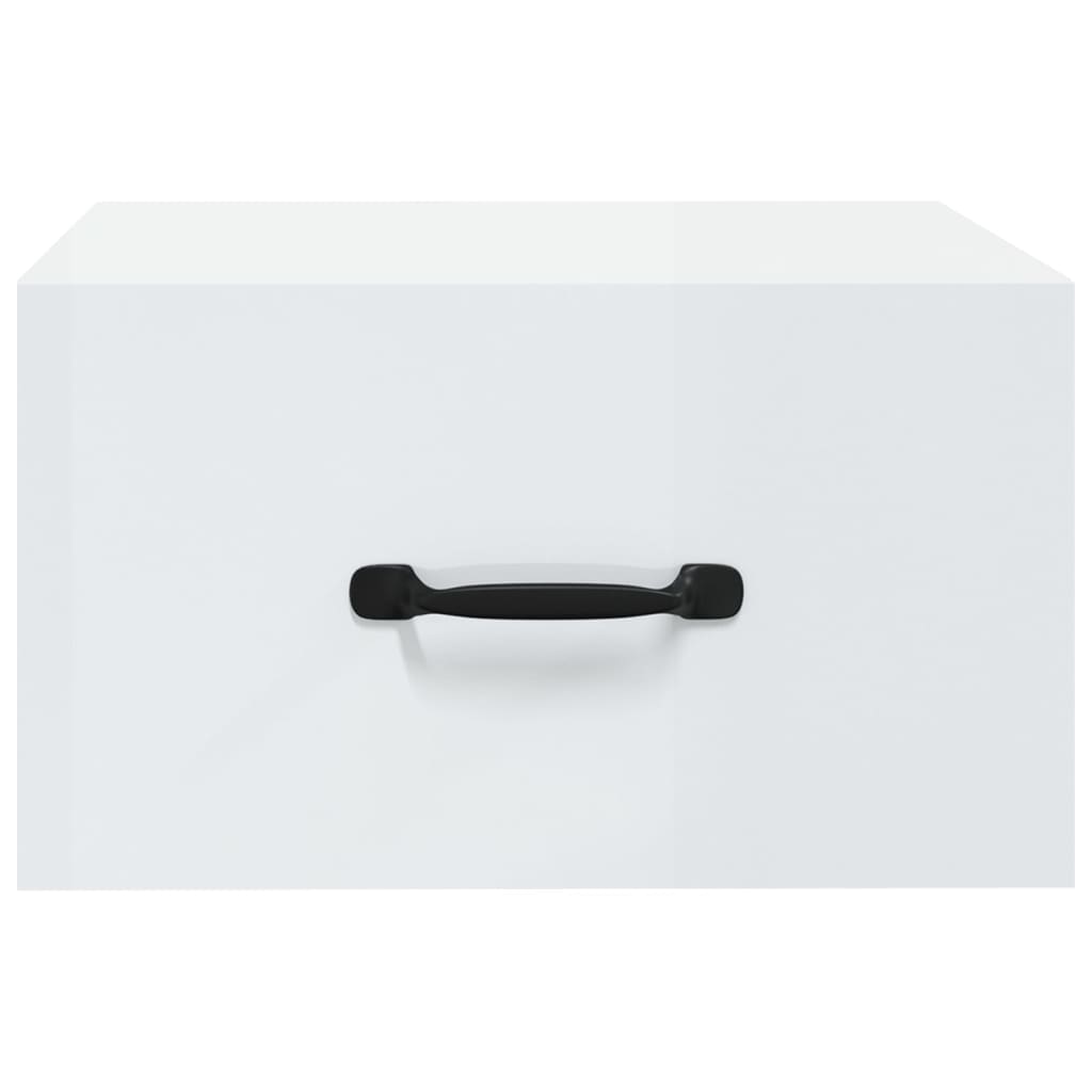 vidaXL Wand-Nachttische 2 Stk. Hochglanz-Weiß 35x35x20 cm