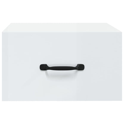 vidaXL Wand-Nachttische 2 Stk. Hochglanz-Weiß 35x35x20 cm