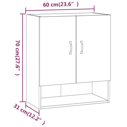 vidaXL Wandschrank Sonoma-Eiche 60x31x70 cm Holzwerkstoff