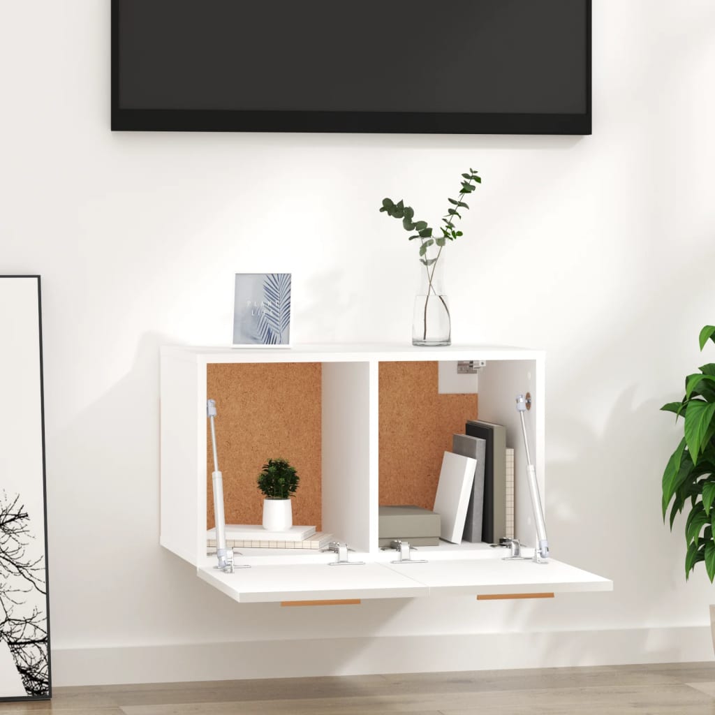 vidaXL Armoire murale blanche 60x36,5x35 cm en bois d'ingénierie