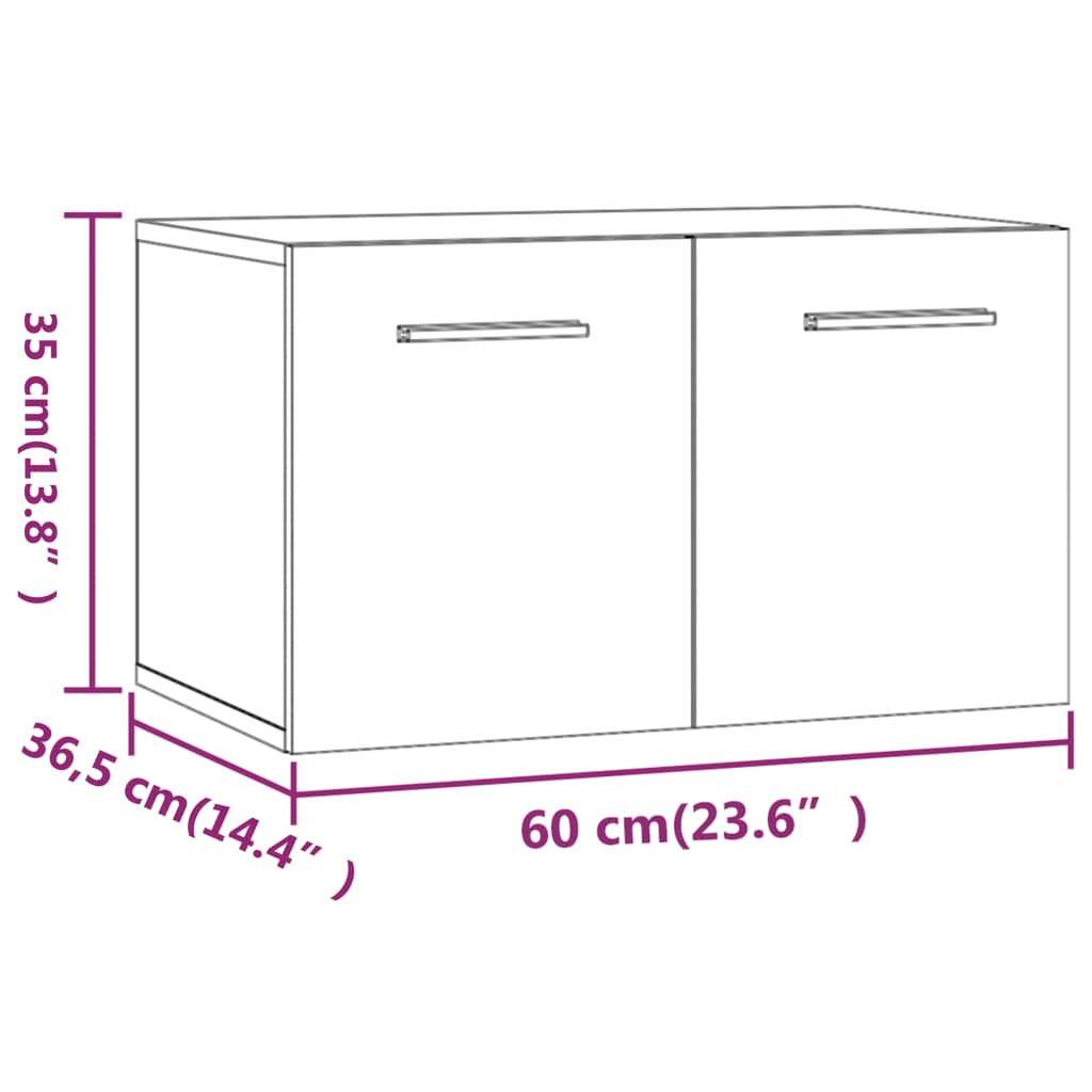 vidaXL Wandschrank Sonoma-Eiche 60x36,5x35 cm Holzwerkstoff
