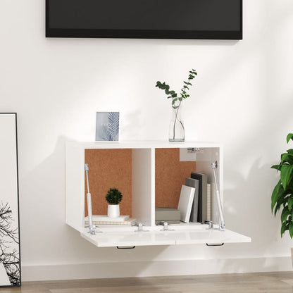 vidaXL Armoire murale blanc brillant 60x36,5x35 cm Aggloméré