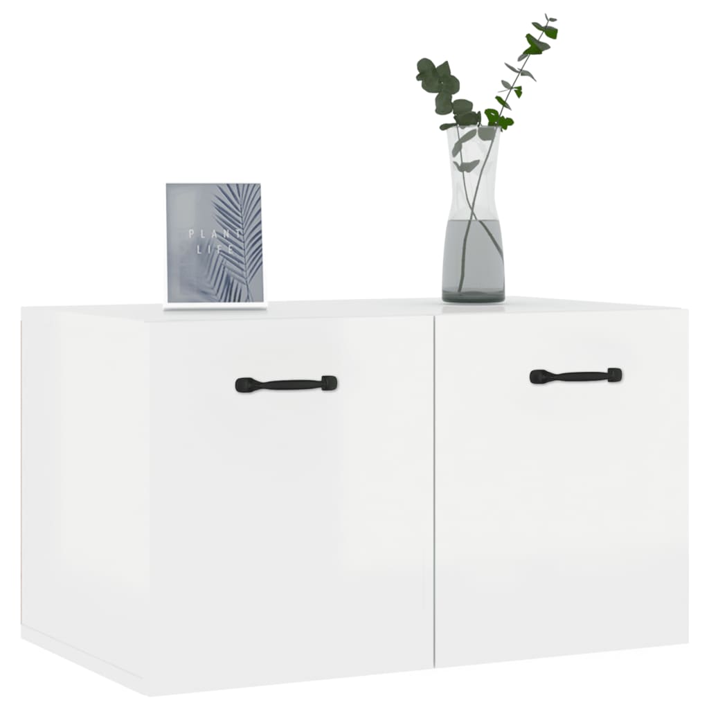 vidaXL Armoire murale blanc brillant 60x36,5x35 cm Aggloméré