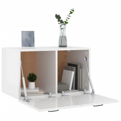 vidaXL Armoire murale blanc brillant 60x36,5x35 cm Aggloméré