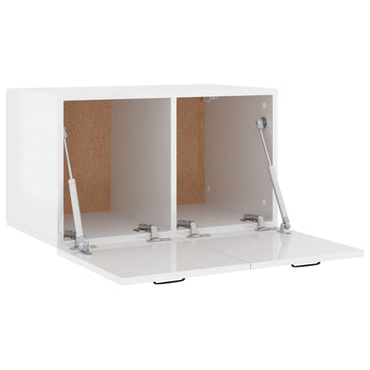 vidaXL Armoire murale blanc brillant 60x36,5x35 cm Aggloméré