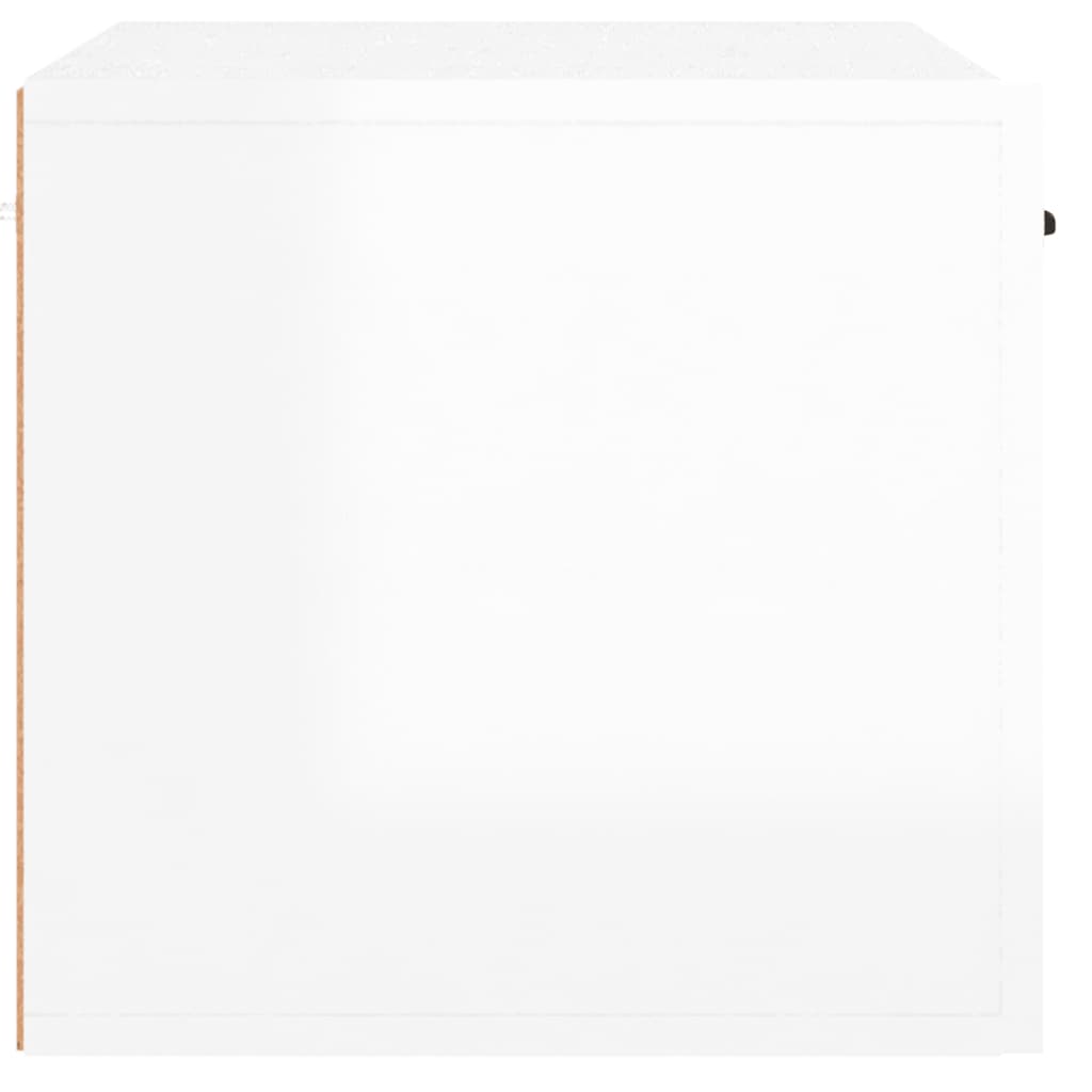 vidaXL Armoire murale blanc brillant 60x36,5x35 cm Aggloméré
