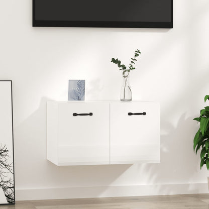 vidaXL Armoire murale blanc brillant 60x36,5x35 cm Aggloméré