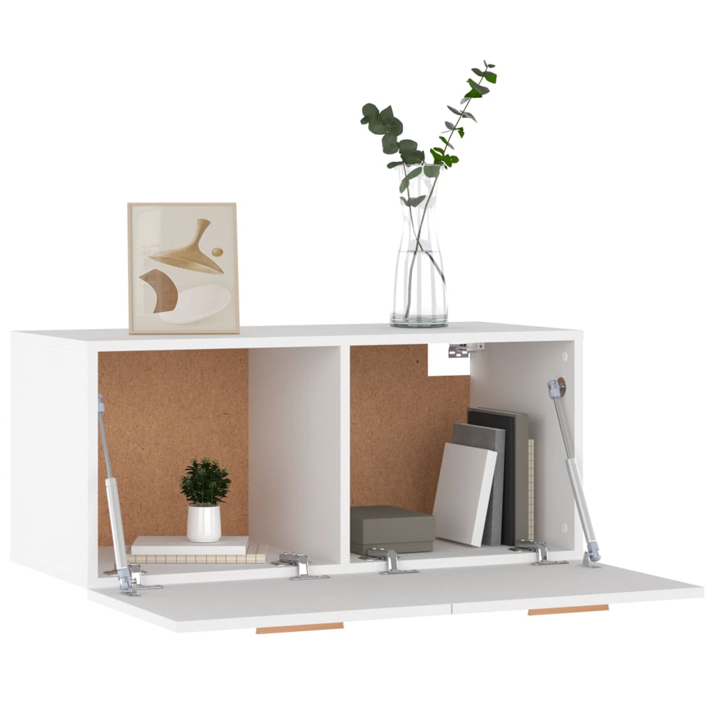 vidaXL Armoire murale blanc 80x35x36,5 cm Aggloméré