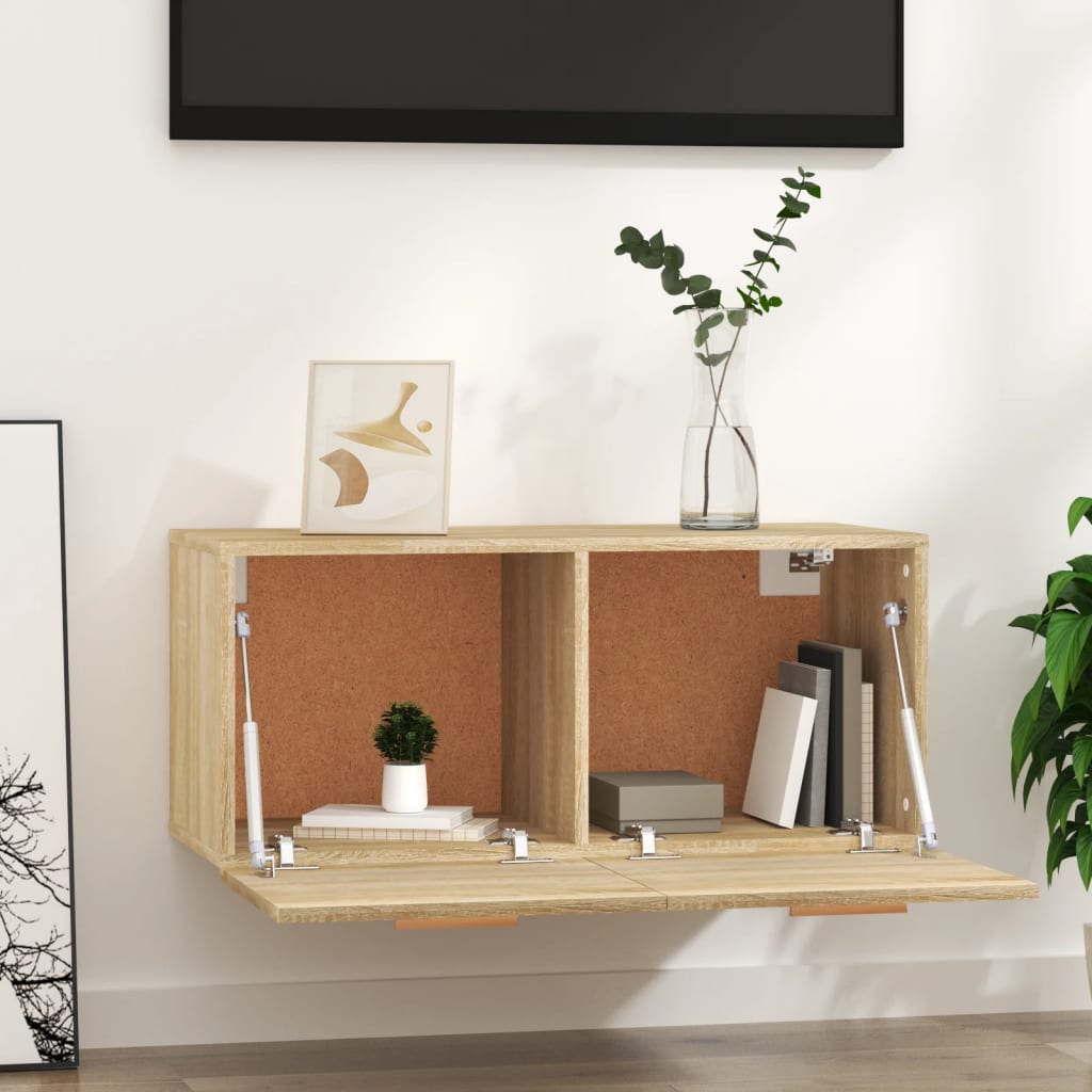 vidaXL Wandschrank Sonoma-Eiche 80x35x36,5 cm Holzwerkstoff